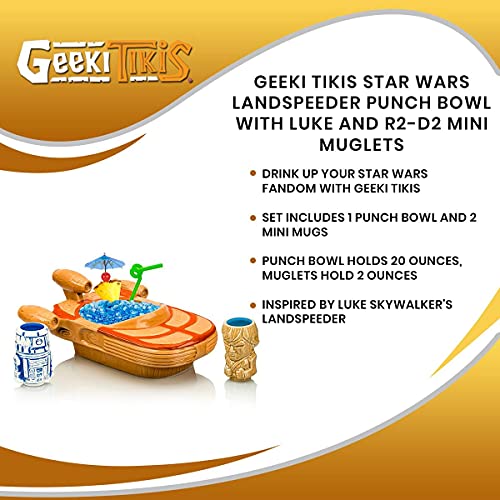 Geeki Tikis Star Wars Landspeeder Punch Bowl with Luke and R2