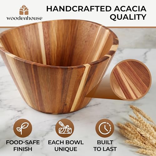 Extra Large Wooden Salad Bowl (Wavy / 1 Piece)