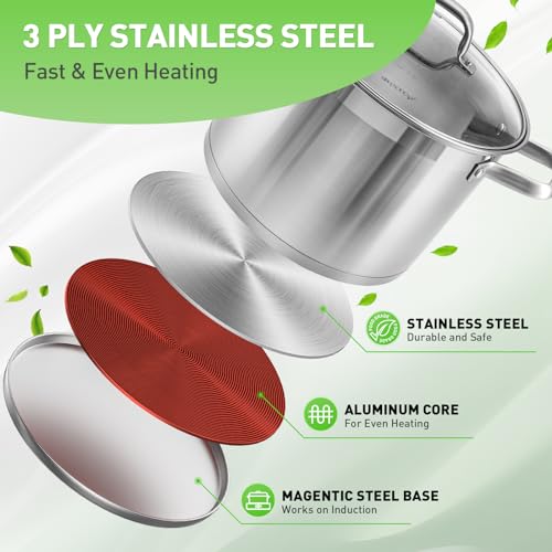 Stainless Steel Pots and Pans Set (17 Count)