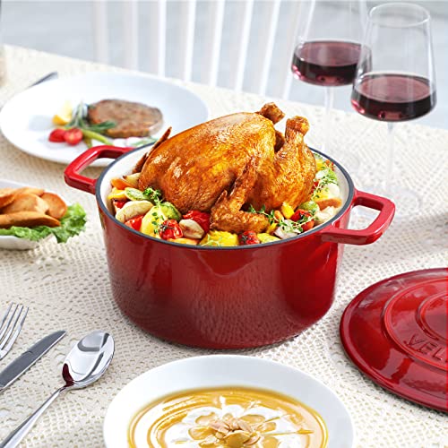 6 QT Enameled Cast Iron Dutch Oven Pot with Lid