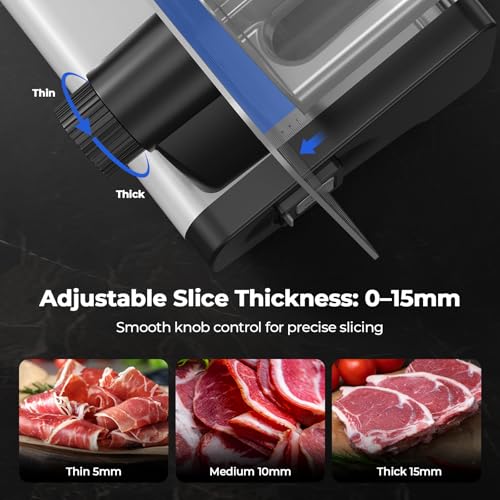 Meat Slicer Two 8.7” Stainless Steel Blades (L / Silver)