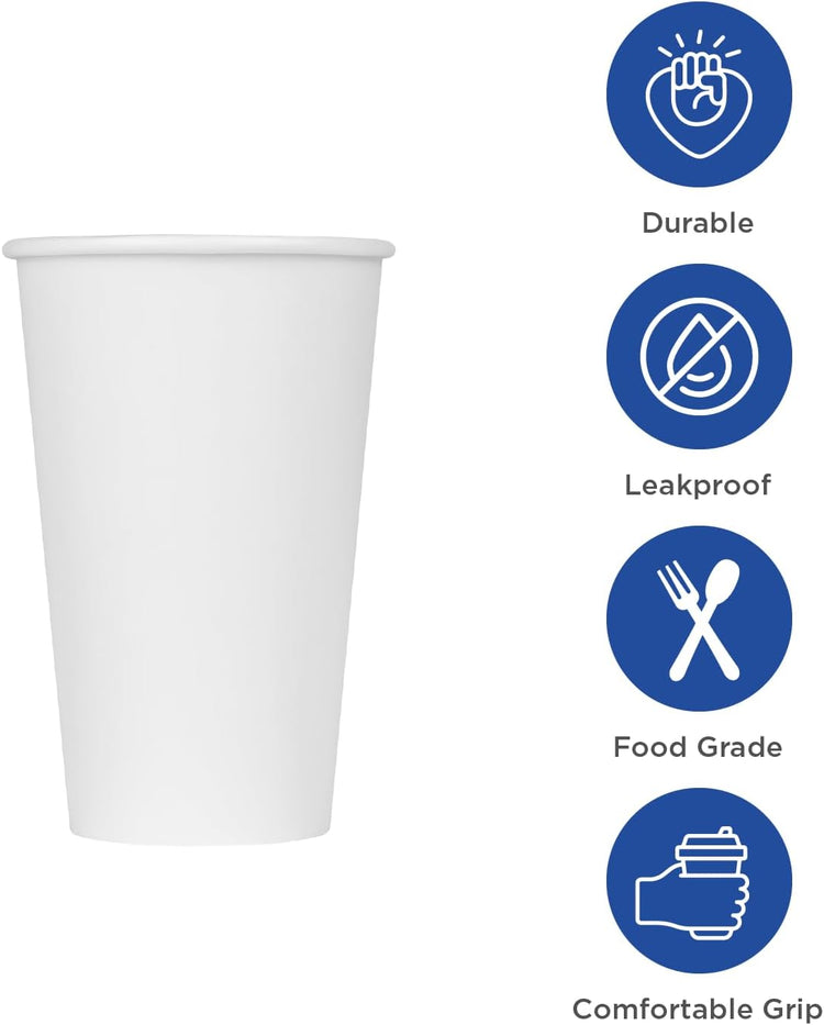 Karat 20 oz Paper Hot Coffee Cups [600 ct] White Disposable Cup for Hot/ Cold Drinks and Beverages, 90mm (C-K520W)