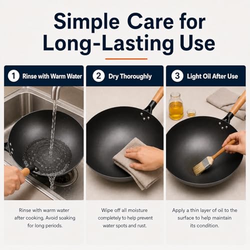 12.6" Carbon Steel Wok Pan (12.61 inch)