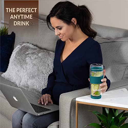 Double Wall Glass Tumbler (Cyan)
