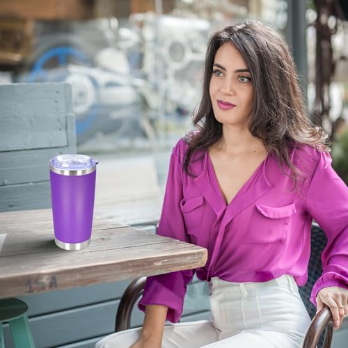 20 oz Tumbler Insulated Tumblers Stainless Steel Coffee Mug (Purple)