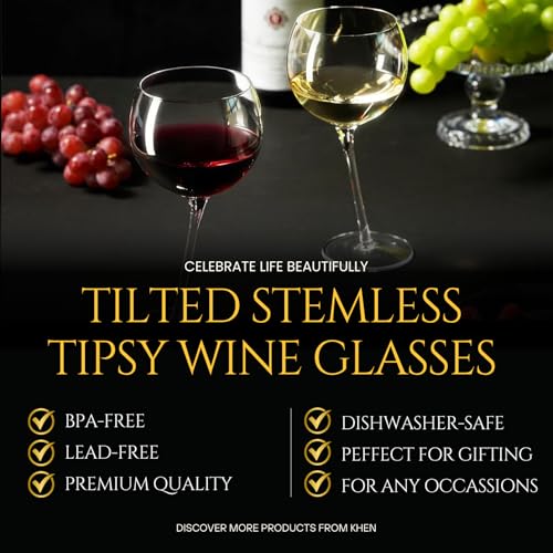 Drunk and Tipsy Funny Leaning Wine Glasses