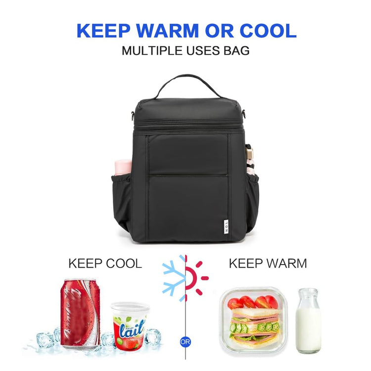 NOL Insulated Lunch Bags for Women Cooler Bag Lightweight Nylon Waterproof Lunch Box for Work