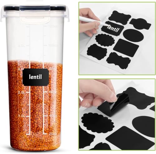 Cereal Containers Storage Set with Lids (Clear / 4 Liter (Pack of 3))