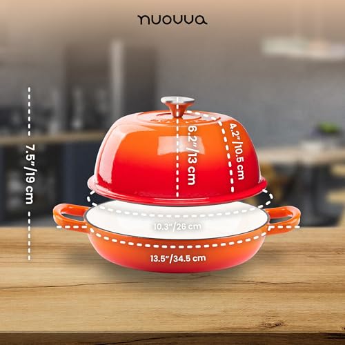 Enamelled Cast Iron Dutch Oven Pot (Orange)