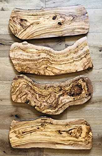 26" Rustic Handmade Olive Wood Bark Edge Charcuterie Board by Orchard Hardwoods