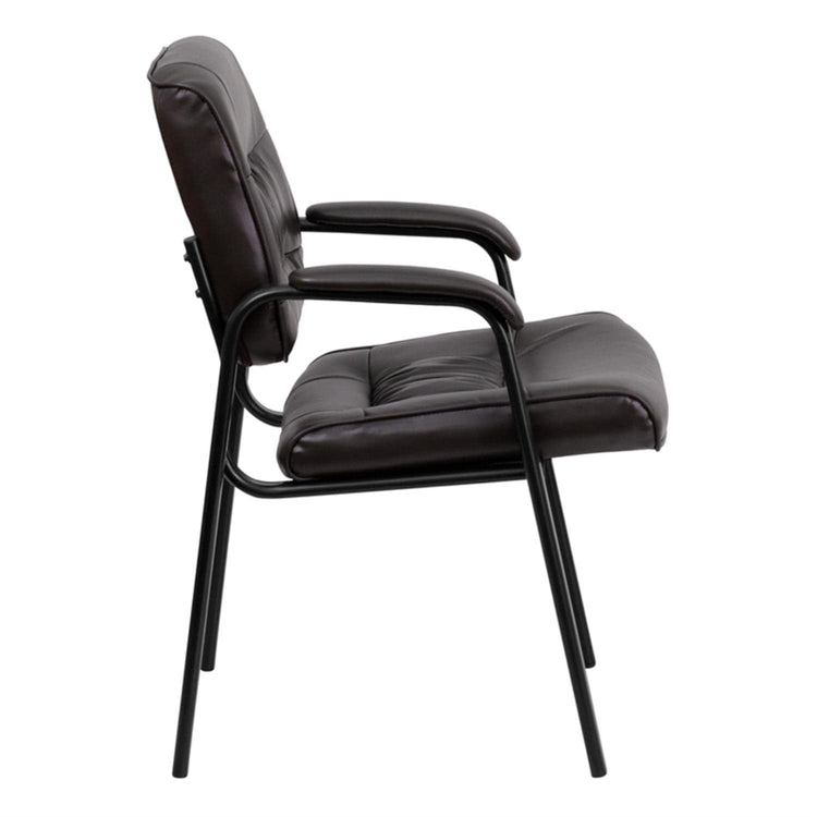 Haeger LeatherSoft Tufted Executive Reception Chair with Padded Armrests