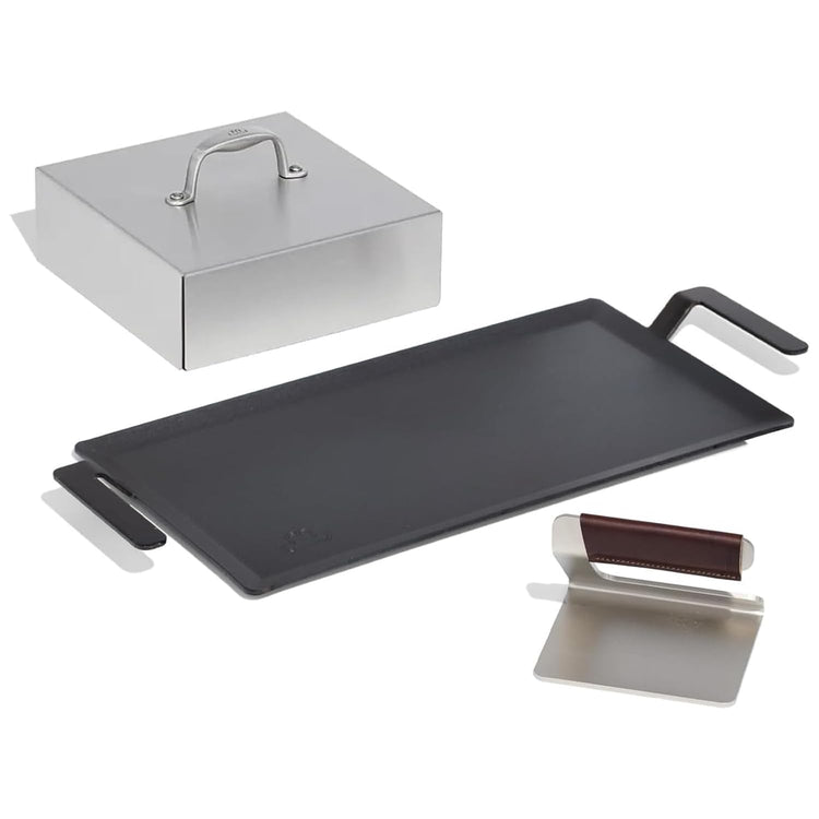 Cookware Carbon Steel Griddle and Grill Press Set with Half Lid