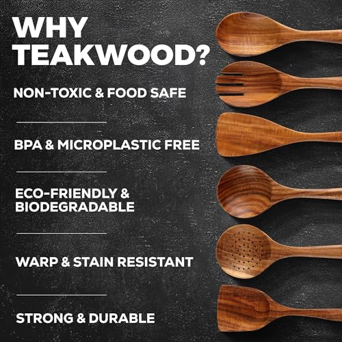 6 Piece Wooden Spoons for Cooking (6 Piece)