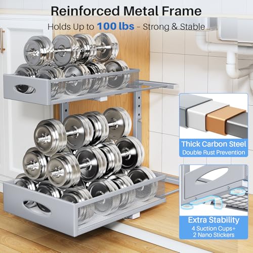 Under Sink Organizer (Grey / 2-Pack)