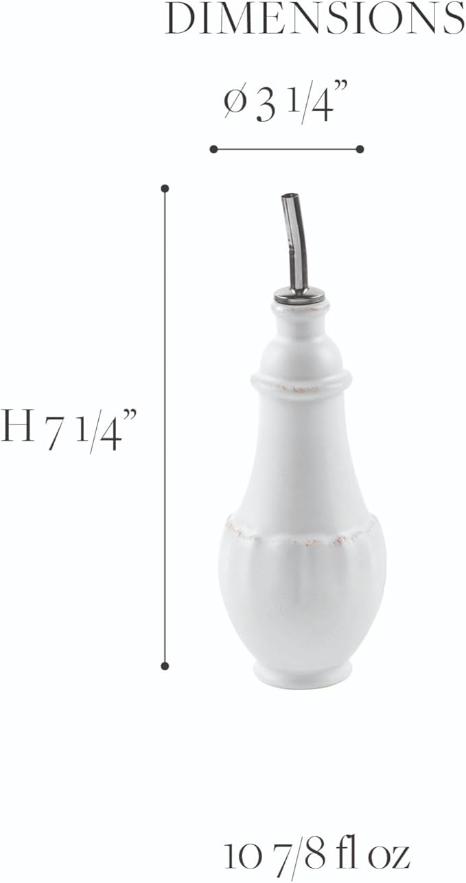 Casafina Ceramic Stoneware 11 oz. Cruet - Impressions Collection, White | Microwave & Dishwasher Safe Dinnerware | Food Safe Glazing | Restaurant Quality Serveware