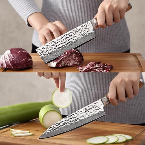 Damascus Knife Block Set
