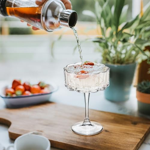 Vintage Champagne Coupes Glass Cute Martini Cocktail Glasses (6 Count)