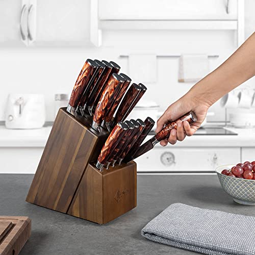 SENKEN 16 Piece Knife Block Set (16 Count)