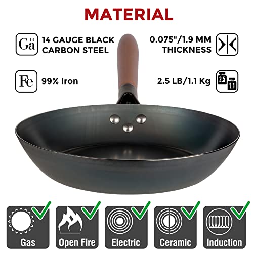10 1/4" Pre-Seasoned Carbon Steel Frying Pan (10.25 inches)