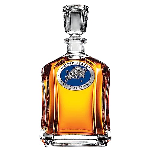 Team Color Logo Naval Academy Midshipmen Decanter Glass Bottle