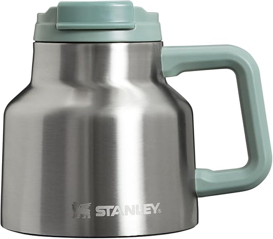STANLEY Tough-To-Tip Admiral's Mug 20 oz | Twist-on Flip Open Lid | Wide Body with Non-Skid Rubber Base | Insulated Stainless Steel Coffee Cup | BPA-Free