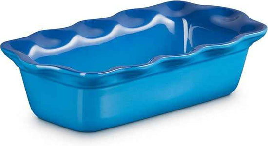 Le Creuset Stoneware Set of 2 9" Heritage Fluted Pie and 9" Fluted Loaf Dish, Marseille