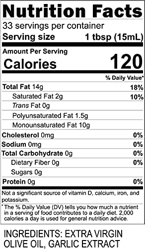Garlic Infused Extra Virgin Olive Oil (16.9 Fl Oz)