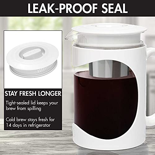 Burke Deluxe Cold Brew Iced Coffee Maker (1.6 Quart / White)