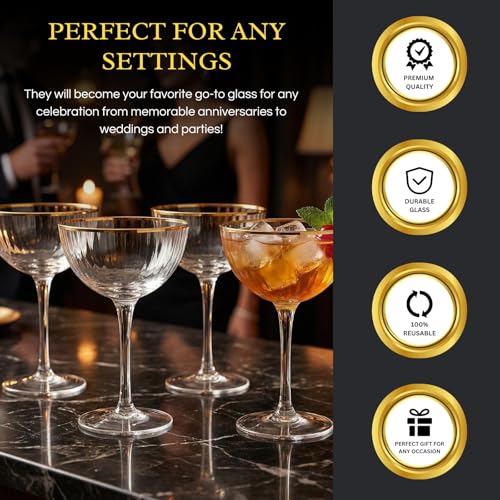 Gold Rim Vintage Coupe Martini