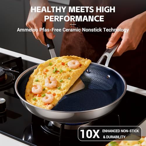 17 Pcs Pots and Pans Set Non Stick