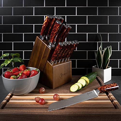 SENKEN 16 Piece Knife Block Set (16 Count)