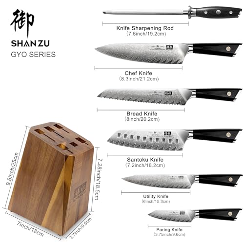7 Piece Damascus Knife Set (7 Count)