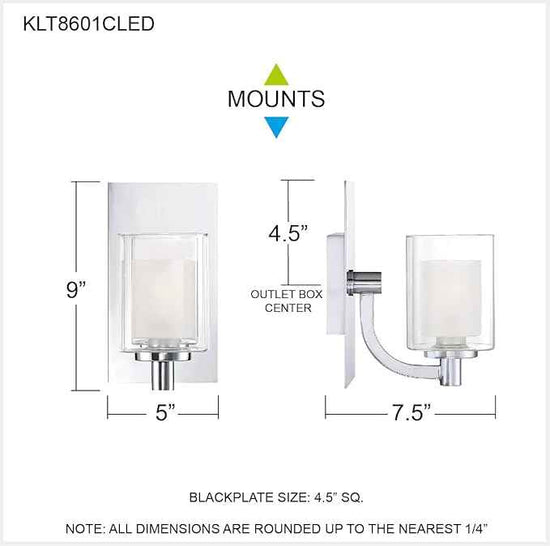 Quoizel Kolt 1-Light Polished Chrome Wall Sconce