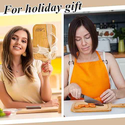 20 Pcs Mini Charcuterie Boards Bulk Small 11" x 5.12" Bamboo Cutting Board with Handle Wooden Blanks Chopping Customized Serving Tray for DIY Laser Engraving Wedding Housewarming Gift Guests (20 Count)