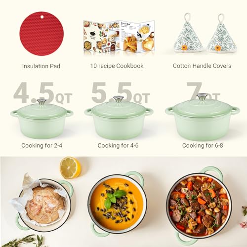 Enameled Cast Iron Dutch Oven (7 Quart / Verdant)