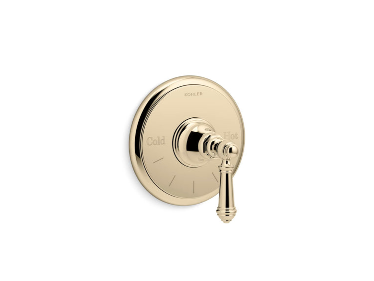 T72769-4-AF Artifacts Mastershower Temperature Control Valve Trim With Lever Handle in Vibrant French Gold
