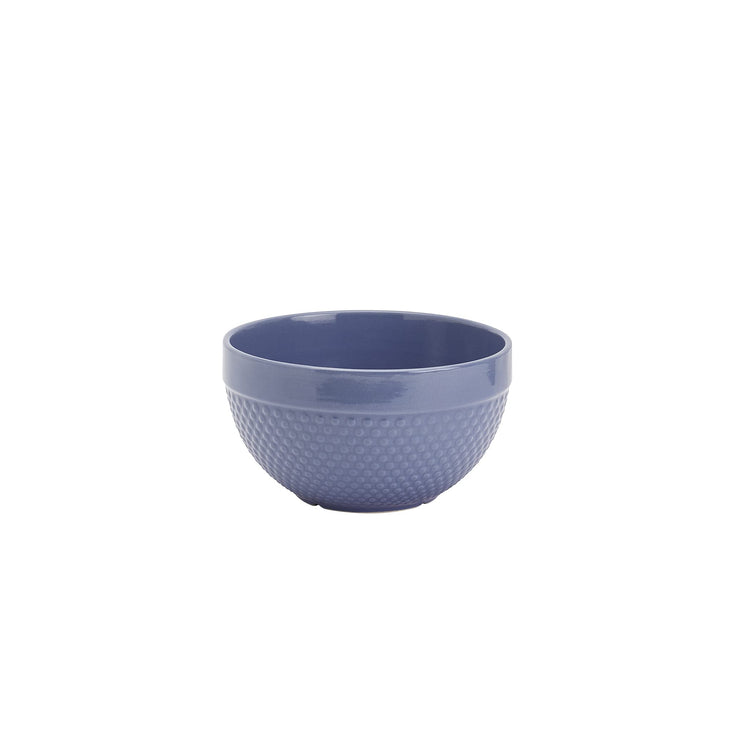 Tabletops Gallery Hobnail Style 4 Piece Blue Storm Stoneware Nesting Mixing Bowl Set for Baking and Cooking