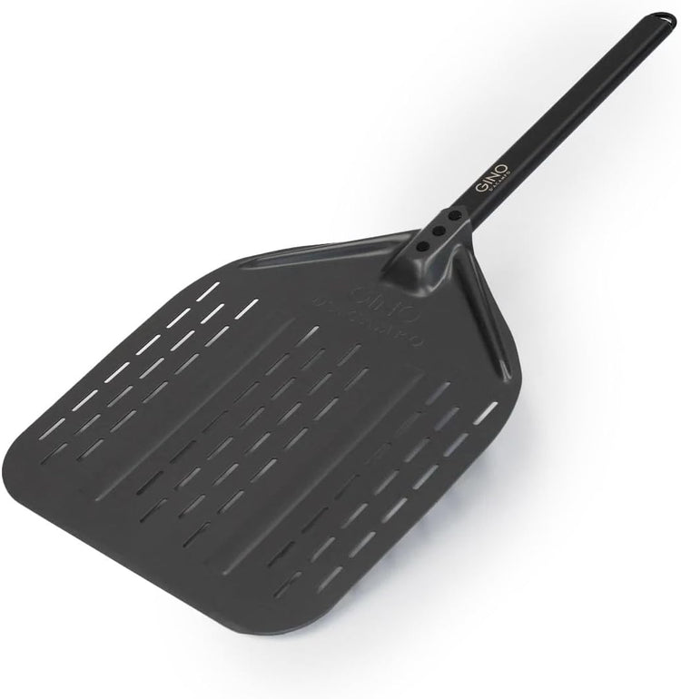 Gino D'Acampo 12" Perforated Pizza Peel: Effortlessly Slide, Rotate, and Retrieve Pizzas - Professional-Grade Perforated Pizza Paddle - Essential Tool for Perfect Homemade Pizzas