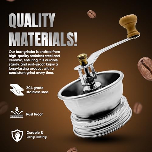 Stainless Steel Coffee Grinder Lid Attachment for Regular Mouth Mason Jars (Regular)