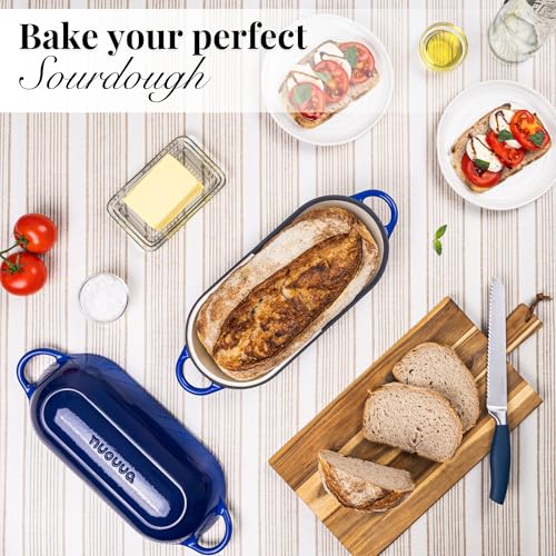 Enamelled Cast Iron Bread Loaf Pot (34cm x 16cm / Dark Blue)