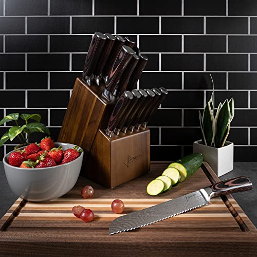 SENKEN 16 Piece Knife Block Set (16 Count)