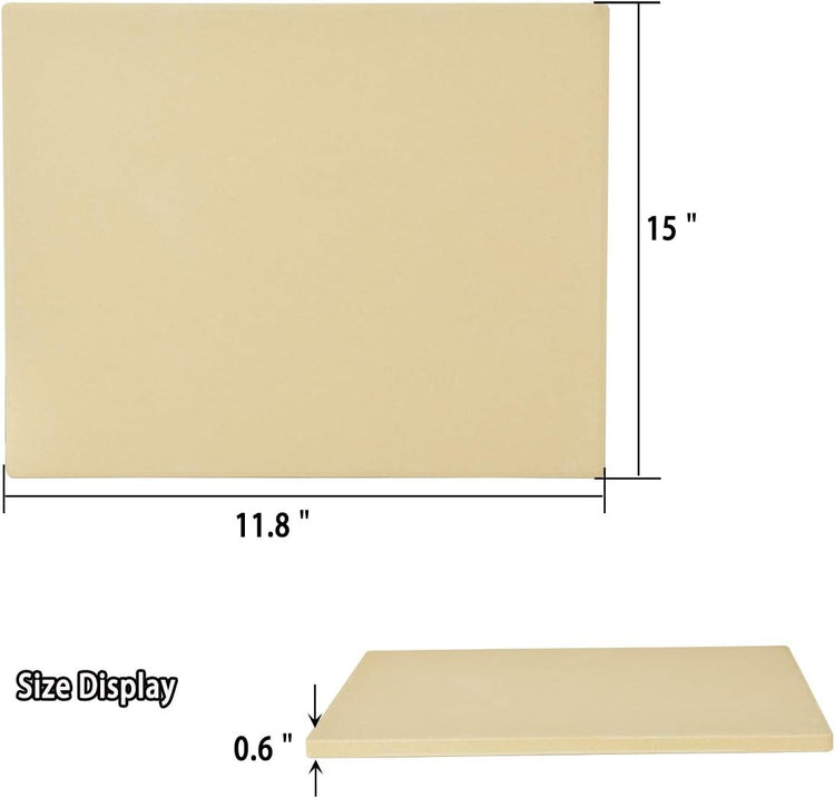 Onlyfire Pizza Stone for BBQ Oven and Grill - 15 x 12 Inch Rectangular Baking Stone Thermal Shock Resistant - Heavy Duty Large Ceramic Pizza Pan for Best Crispy Crust Pizza Bread