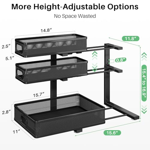 Under Sink Organizer (Black / 2 Pack)