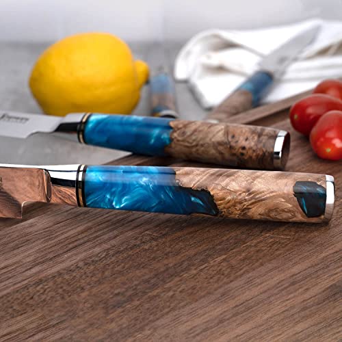 SENKEN Damascus Steak Knife Set (4 Count)