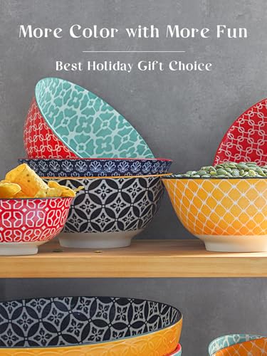 Mosaian 33 OZ Large Bowl Set of 6 (Multicolor / 33 OZ)