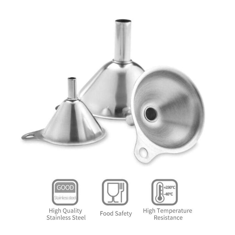 Small Funnels for Filling Bottles Stainless Steel Kitchen Funnels (3 Count)