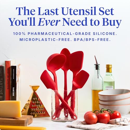 5 Piece Silicone Kitchen Utensils Set (Cherry Red / 5 - Piece Set)