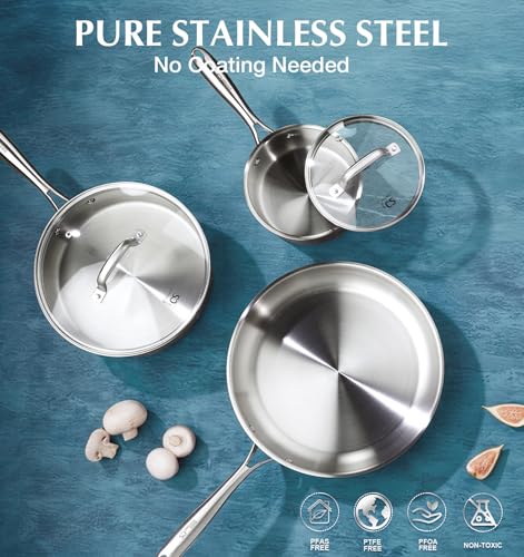 Stainless Steel Cookware Set 21 Piece with 5
