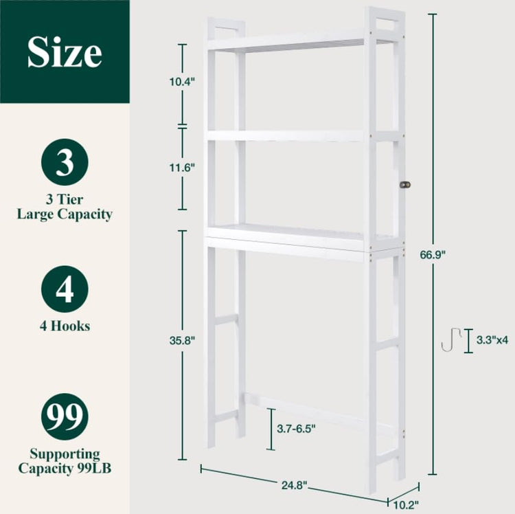 Bamboo Over The Toilet Storage Cabinet (3 Count)