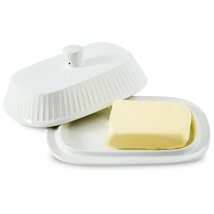 Hansense Porcelain Butter Dish with Lid for Countertop